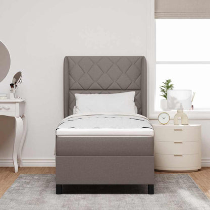 Boxspring bed met hoofdeinde Taupe 90 x 200 cm Stof