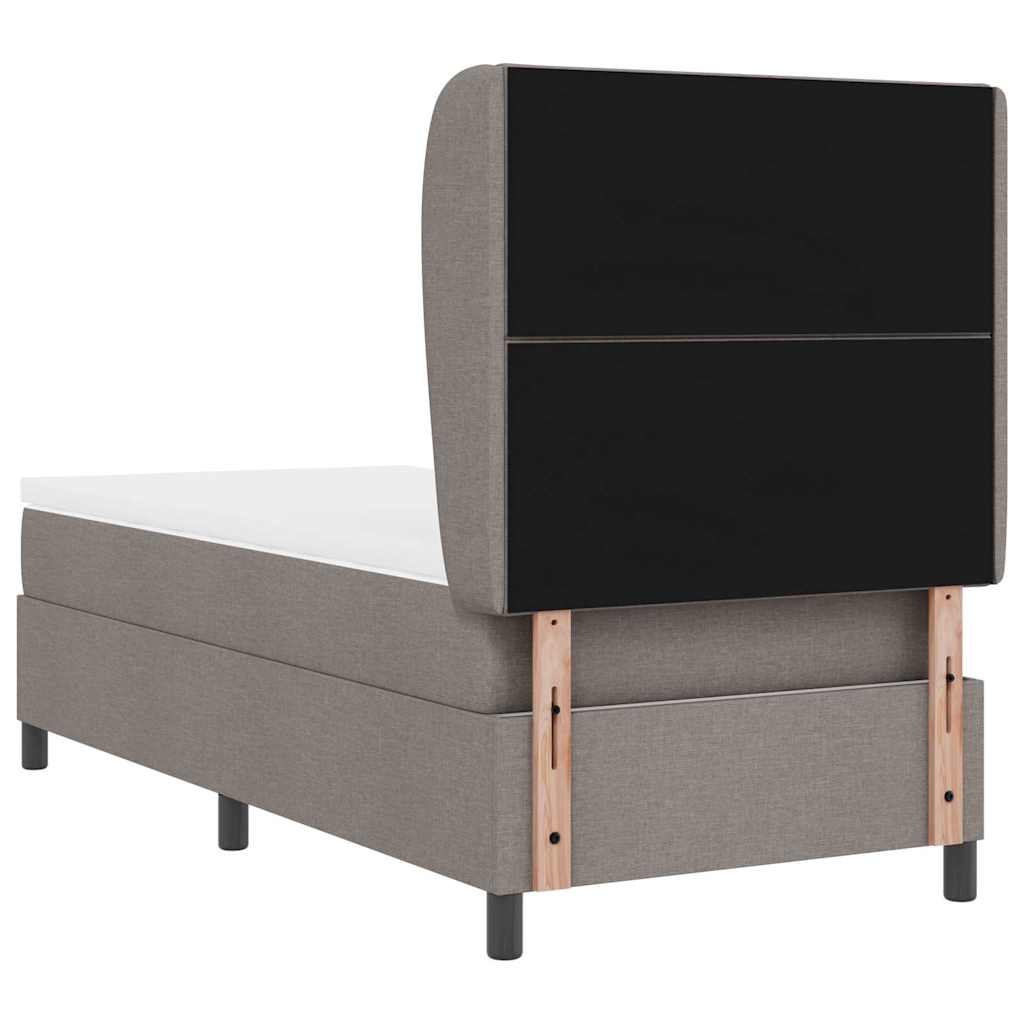 Boxspring bed met hoofdeinde Taupe 90 x 200 cm Stof