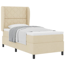 Boxspring bed met hoofdeinde Crème 90 x 200 cm Stof