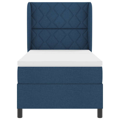 Boxspring bed met hoofdeinde Blauw 90 x 200 cm Stof