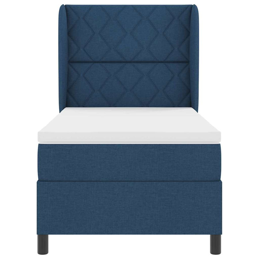 Boxspring bed met hoofdeinde Blauw 90 x 200 cm Stof