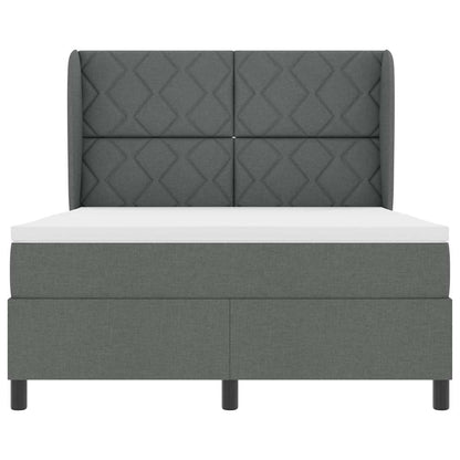 Boxspring bed met hoofdeinde Donkergrijs 140 x 190 cm Stof