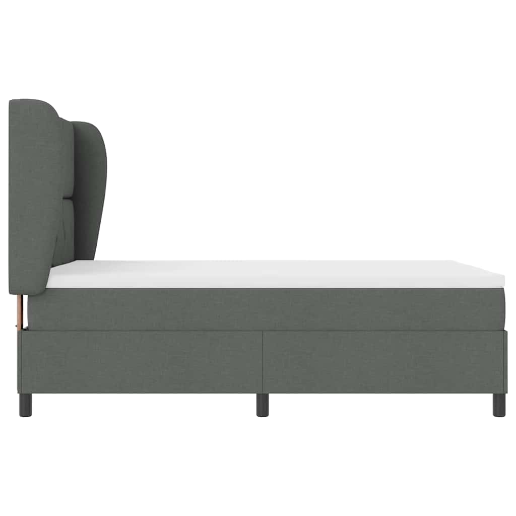 Boxspring bed met hoofdeinde Donkergrijs 140 x 190 cm Stof