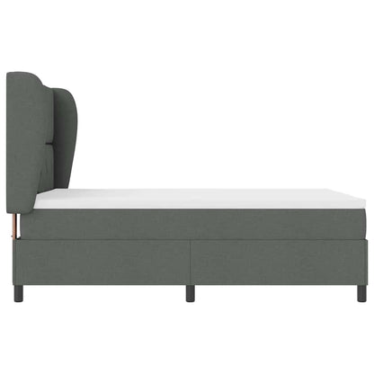 Boxspring bed met hoofdeinde Donkergrijs 140 x 190 cm Stof
