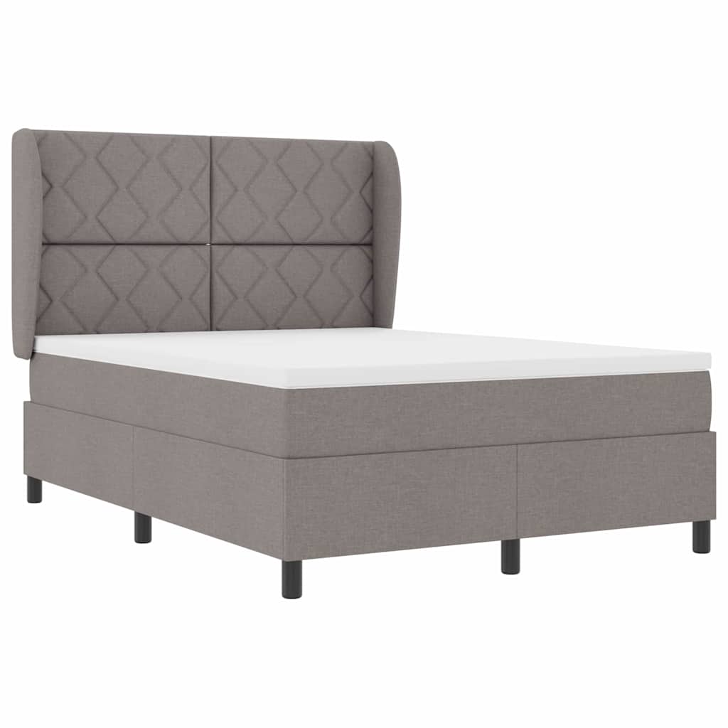 Boxspring bed met hoofdeinde Taupe 140 x 190 cm Stof