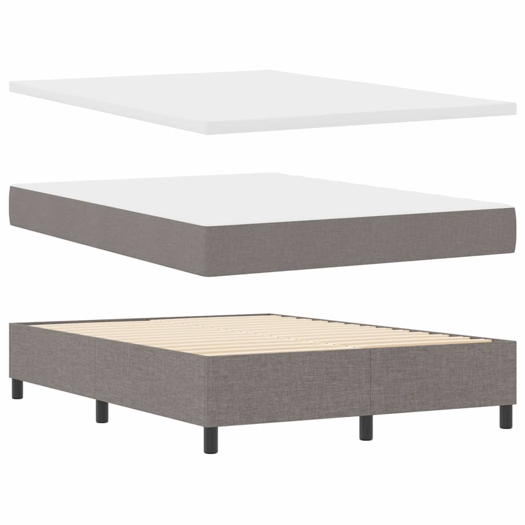 Boxspring bed met hoofdeinde Taupe 140 x 190 cm Stof