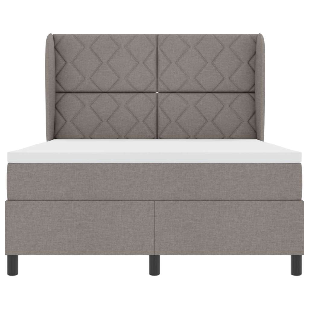 Boxspring bed met hoofdeinde Taupe 140 x 190 cm Stof