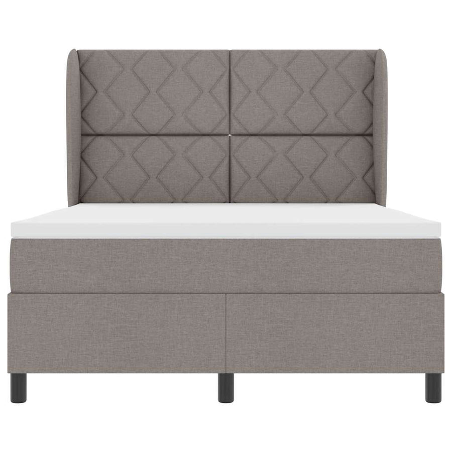 Boxspring bed met hoofdeinde Taupe 140 x 190 cm Stof