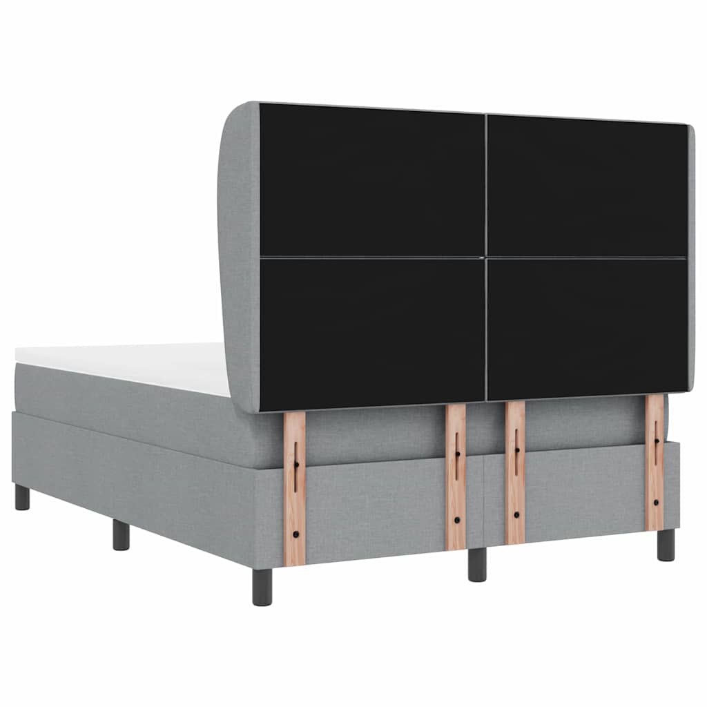 Boxspring bed met hoofdeinde Lichtgrijs 140 x 200 cm Stof