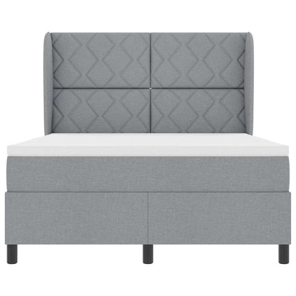 Boxspring bed met hoofdeinde Lichtgrijs 140 x 200 cm Stof
