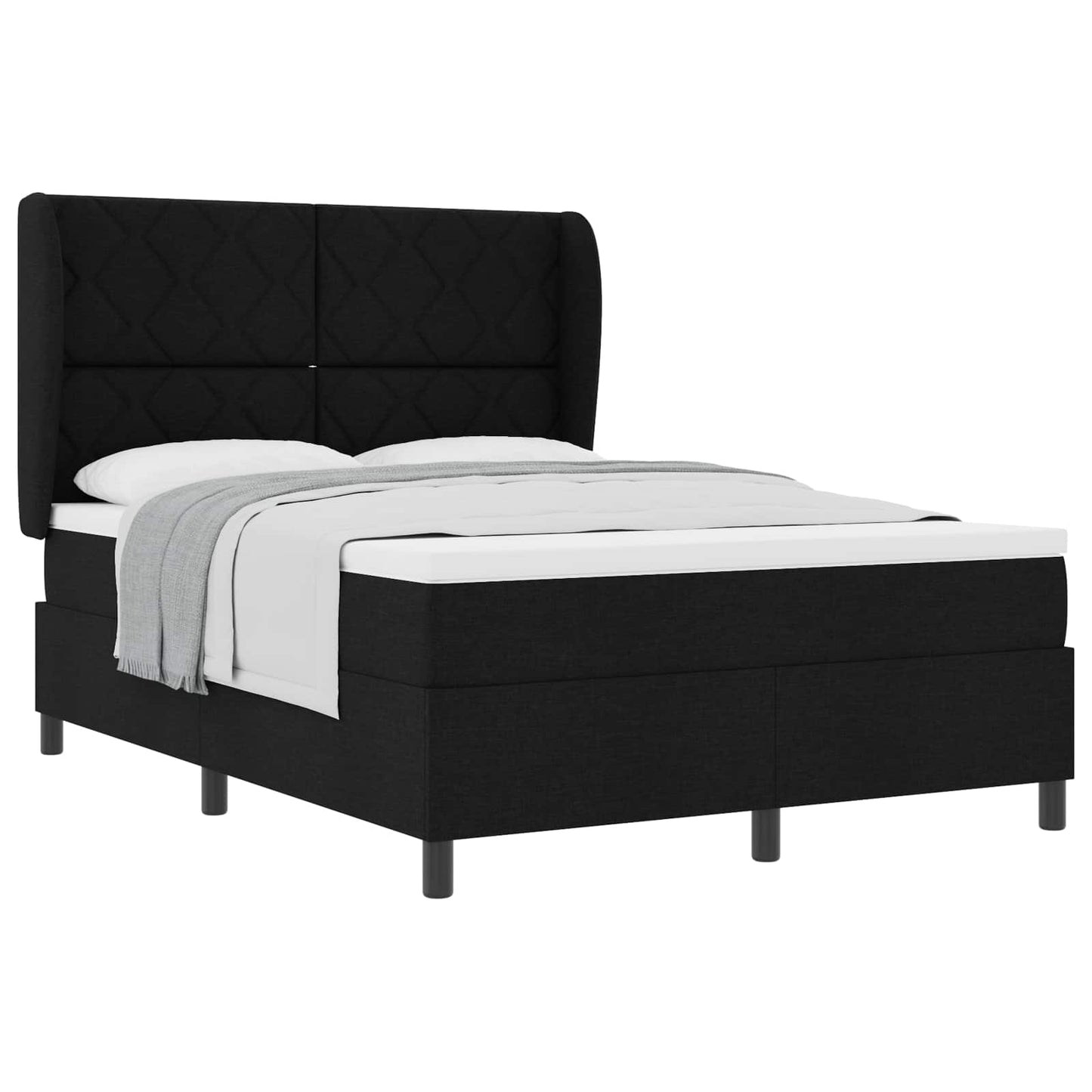 Boxspring bed met hoofdeinde Zwart 140 x 200 cm Stof