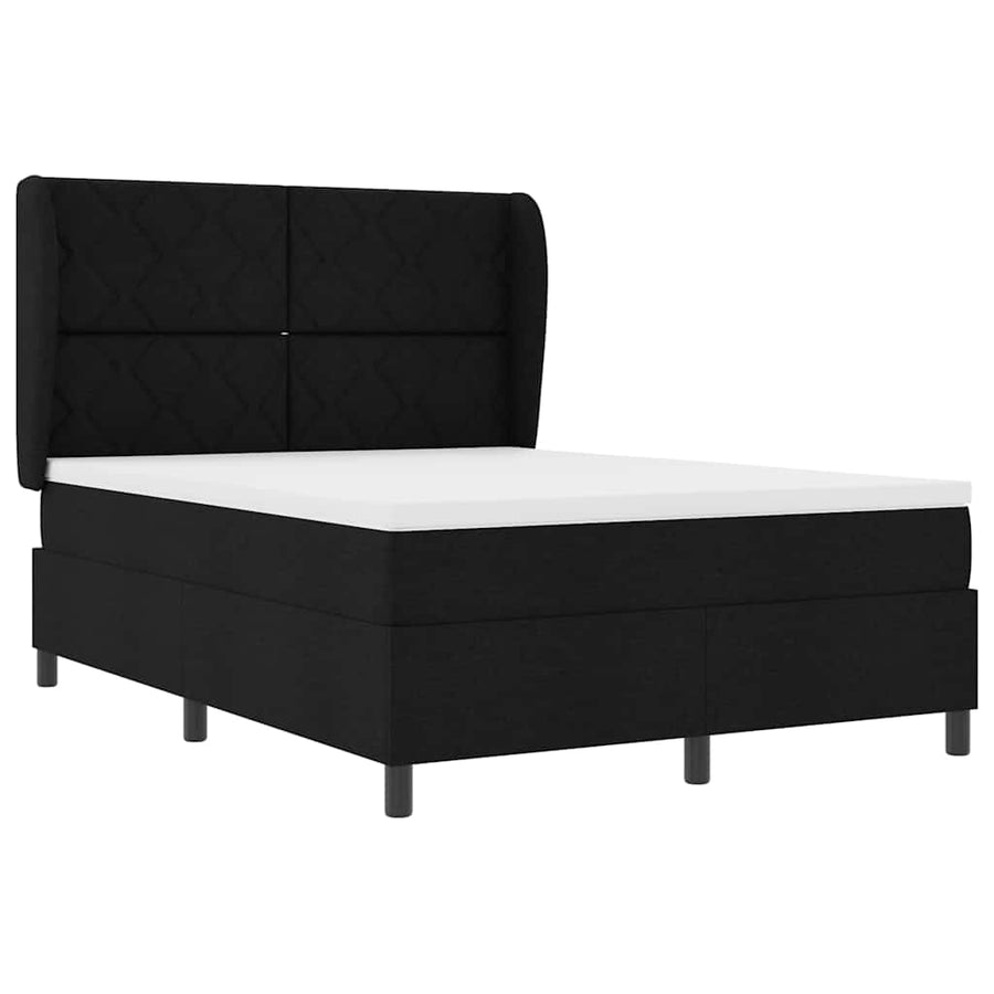 Boxspring bed met hoofdeinde Zwart 140 x 200 cm Stof
