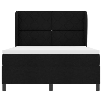 Boxspring bed met hoofdeinde Zwart 140 x 200 cm Stof