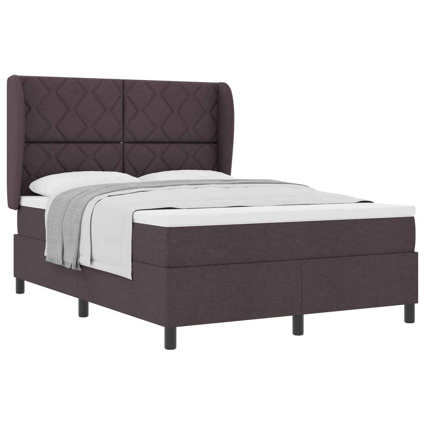 Boxspring bed met matras Donkerbruin 140 x 200 cm Stof