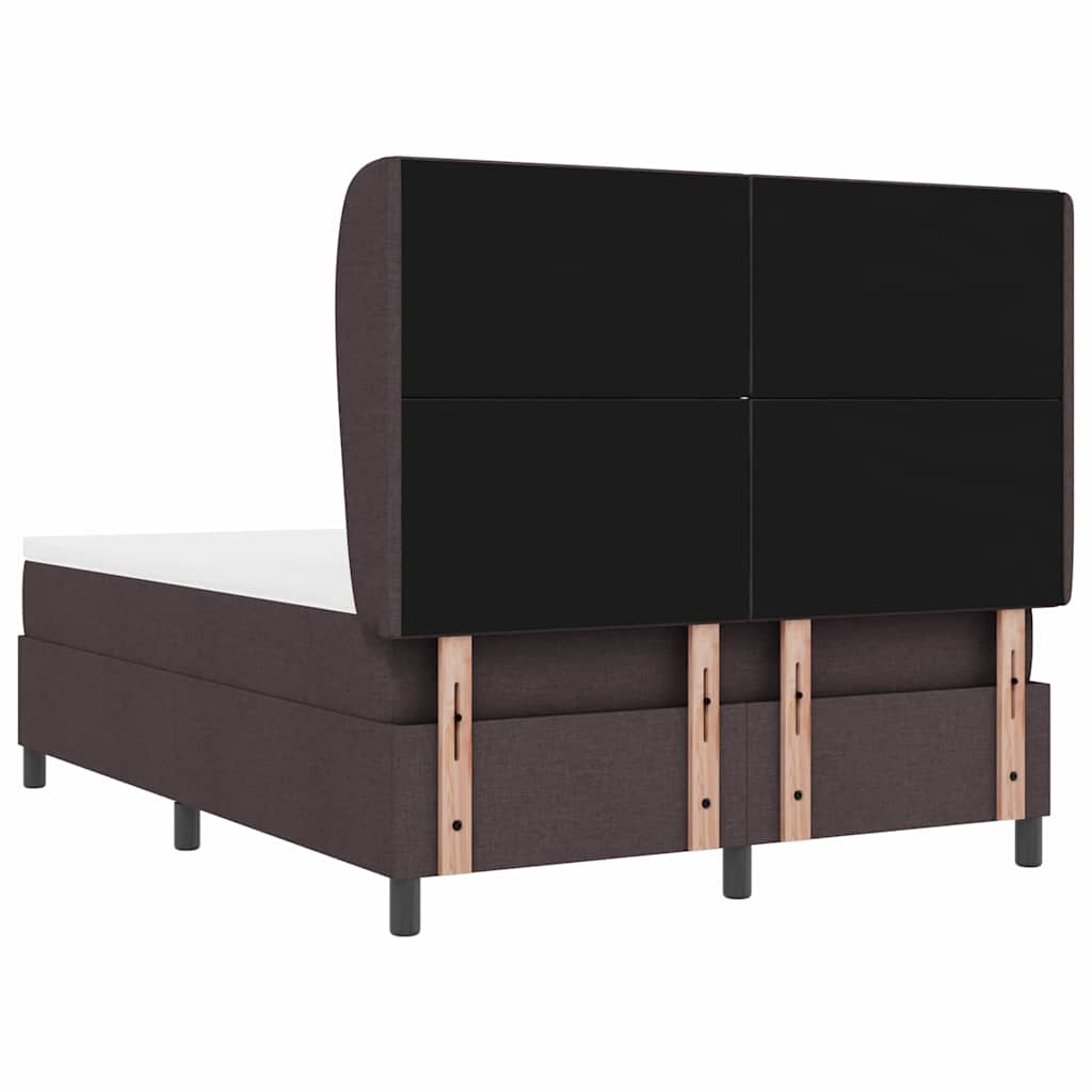 Boxspring bed met matras Donkerbruin 140 x 200 cm Stof