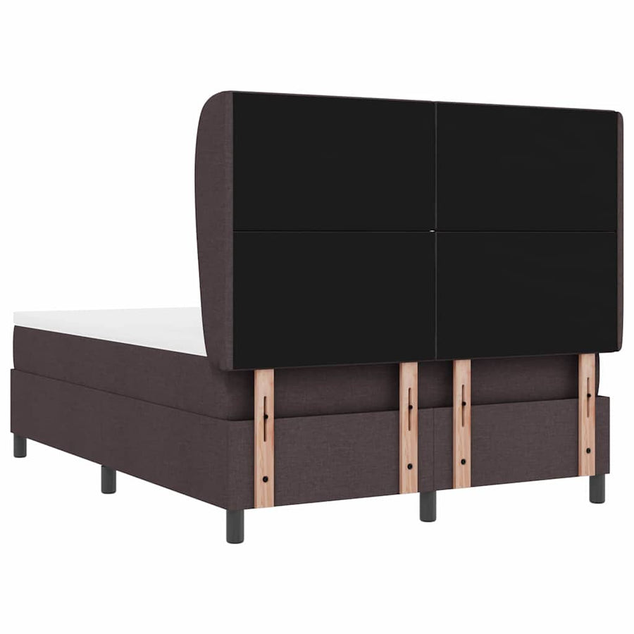 Boxspring bed met matras Donkerbruin 140 x 200 cm Stof