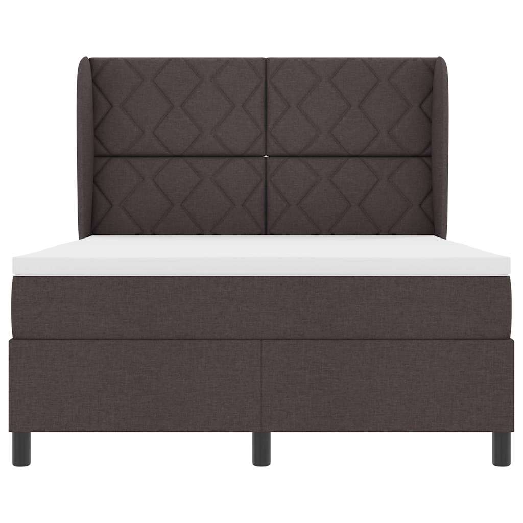 Boxspring bed met matras Donkerbruin 140 x 200 cm Stof