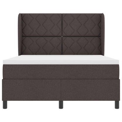 Boxspring bed met matras Donkerbruin 140 x 200 cm Stof