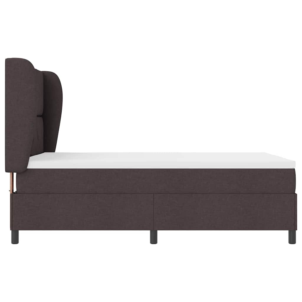 Boxspring bed met matras Donkerbruin 140 x 200 cm Stof