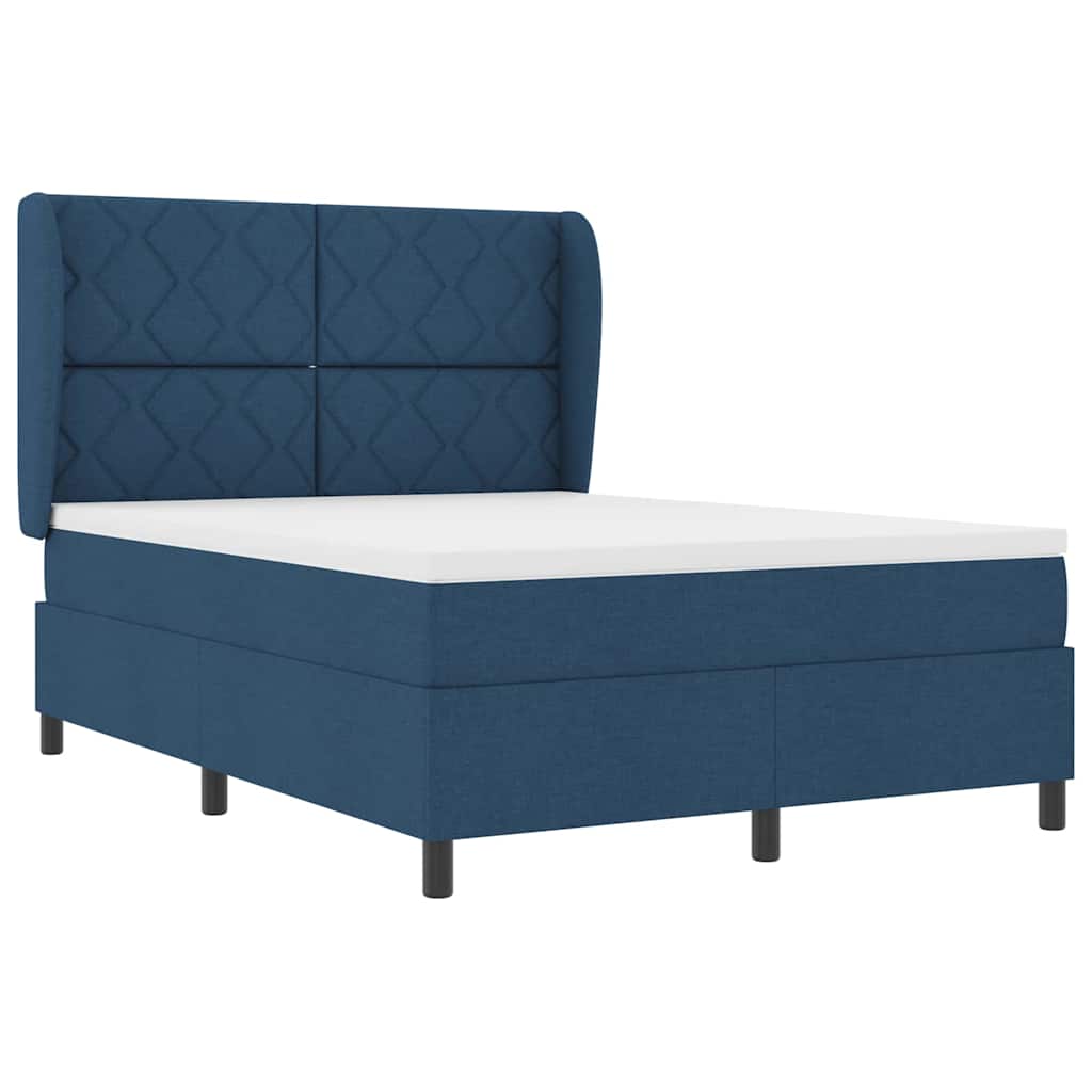 Boxspring bed met hoofdeinde Blauw 140 x 200 cm Stof
