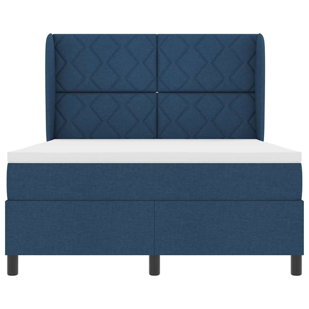Boxspring bed met hoofdeinde Blauw 140 x 200 cm Stof