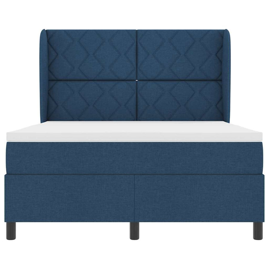 Boxspring bed met hoofdeinde Blauw 140 x 200 cm Stof