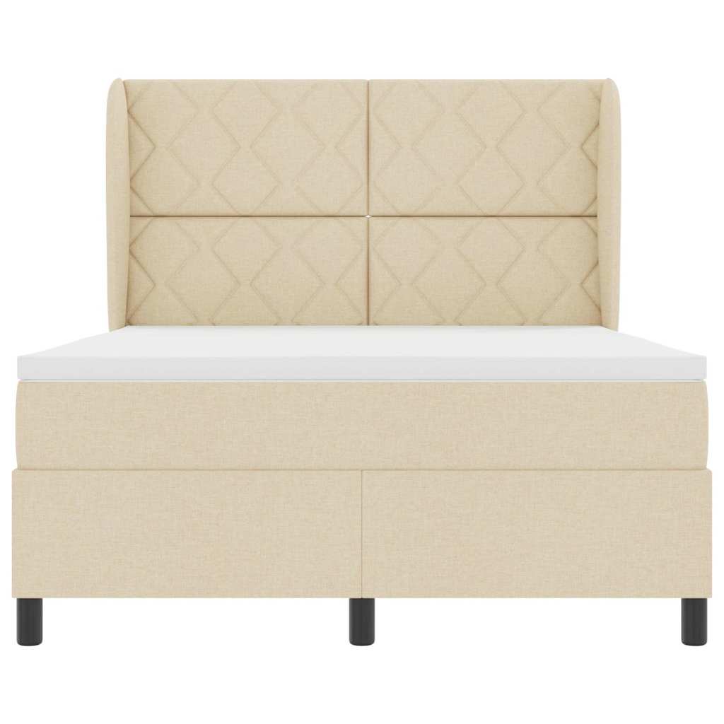Boxspring bed met hoofdeinde Crème 160 x 200 cm Stof