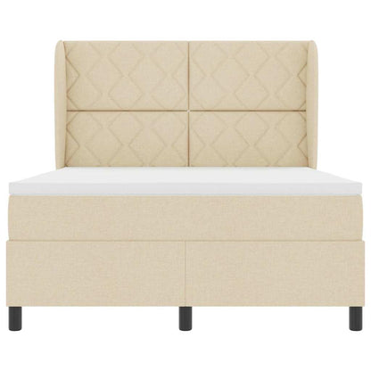 Boxspring bed met hoofdeinde Crème 160 x 200 cm Stof
