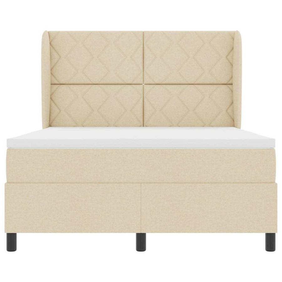 Boxspring bed met hoofdeinde Crème 160 x 200 cm Stof