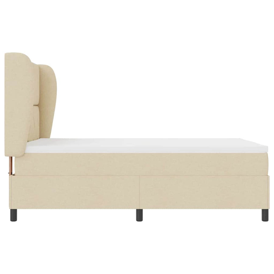 Boxspring bed met hoofdeinde Crème 160 x 200 cm Stof