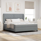 Boxspring bed 180x200 cm lichtgrijs stof