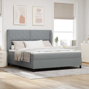 Boxspring bed 180x200 cm lichtgrijs stof