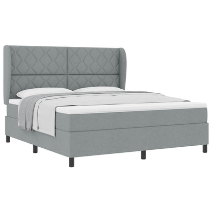 Boxspring bed met hoofdeinde Lichtgrijs 180 x 200 cm Stof