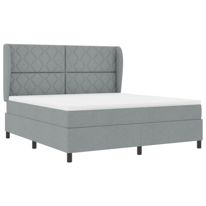 Boxspring bed met hoofdeinde Lichtgrijs 180 x 200 cm Stof