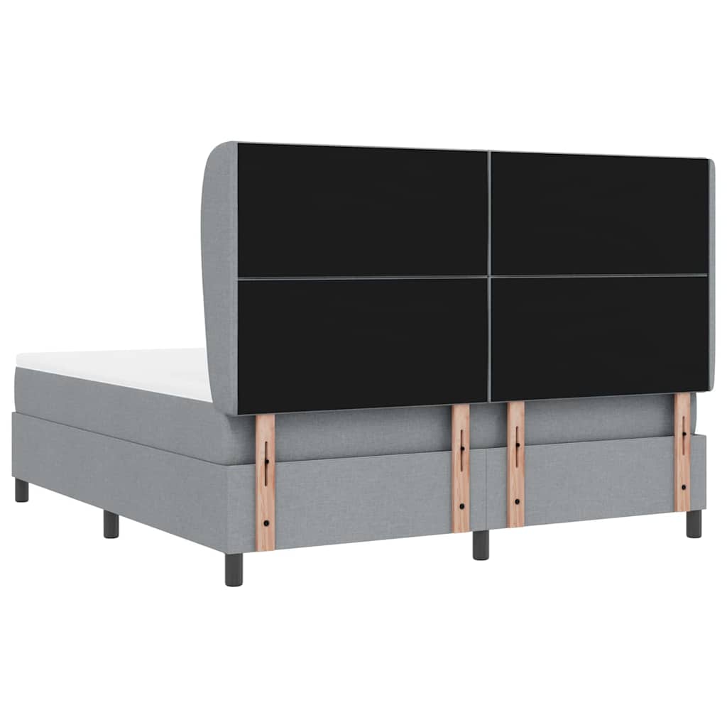 Boxspring bed met hoofdeinde Lichtgrijs 180 x 200 cm Stof