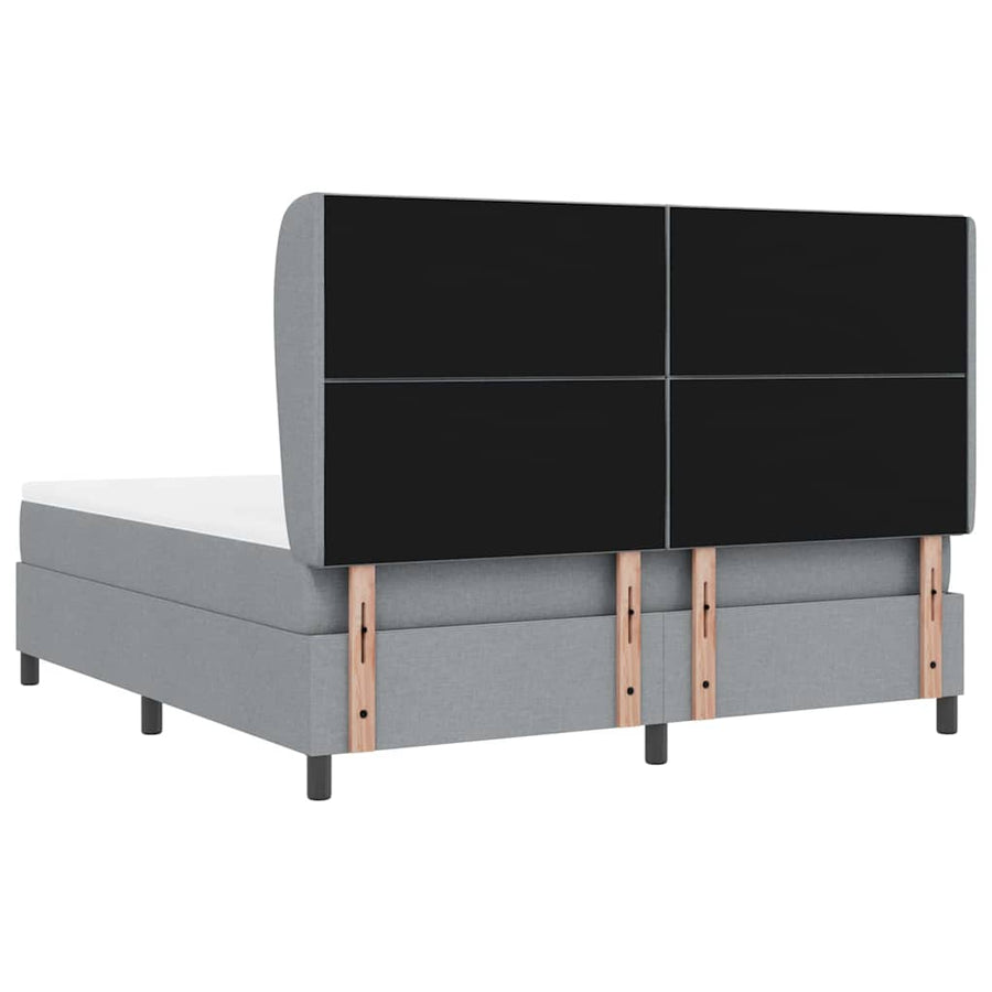 Boxspring bed met hoofdeinde Lichtgrijs 180 x 200 cm Stof