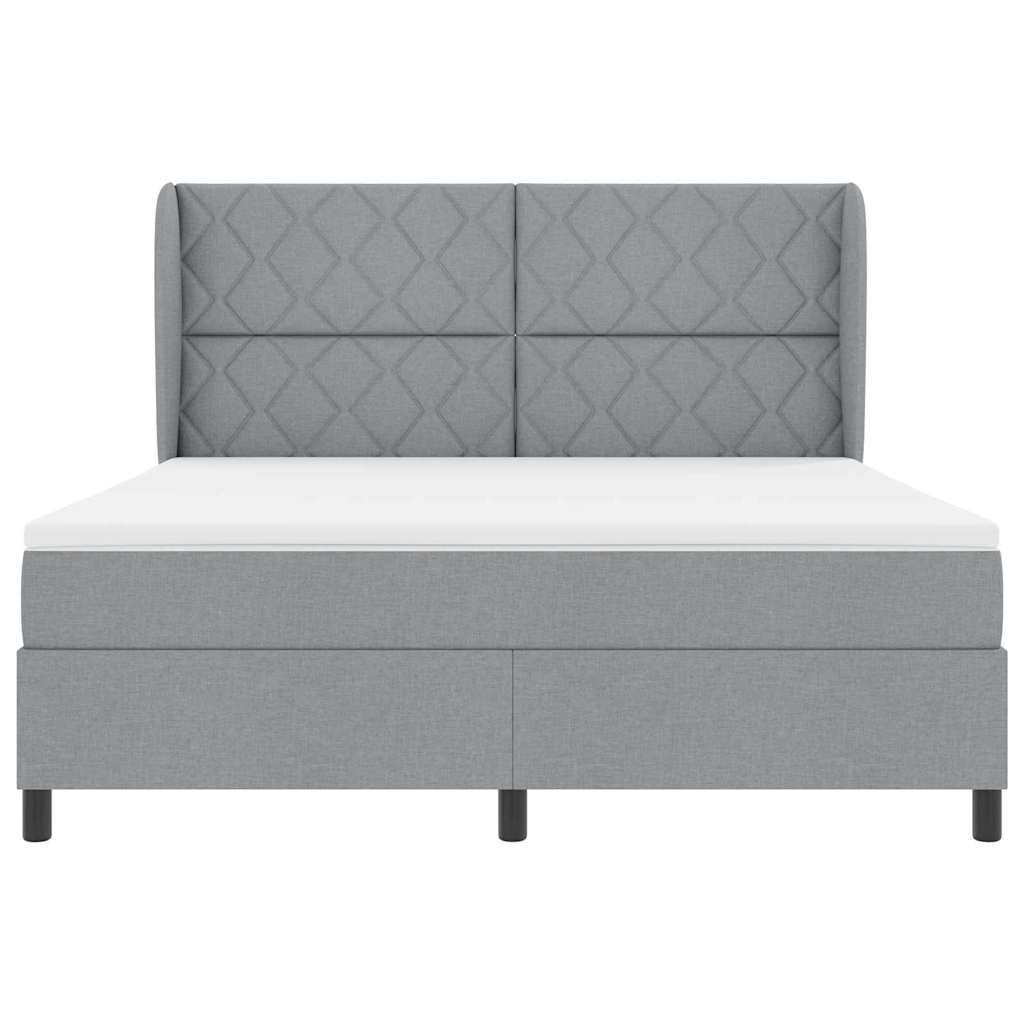 Boxspring bed met hoofdeinde Lichtgrijs 180 x 200 cm Stof