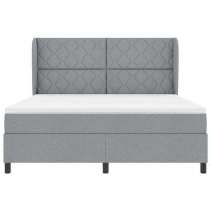 Boxspring bed met hoofdeinde Lichtgrijs 180 x 200 cm Stof