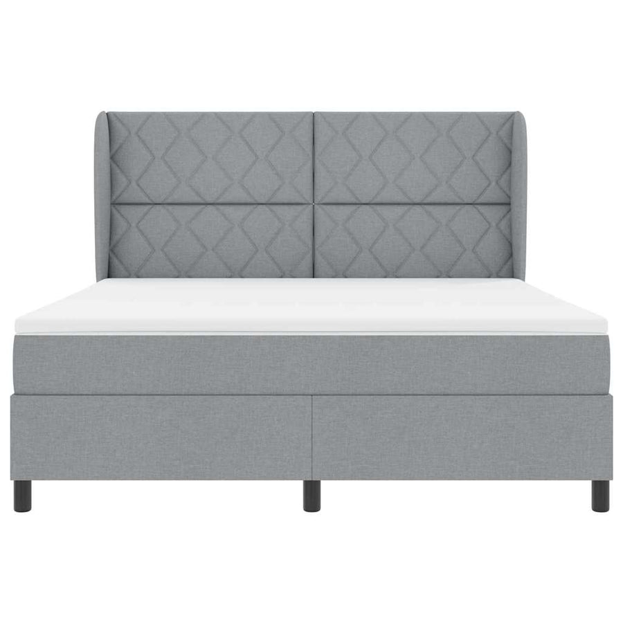 Boxspring bed met hoofdeinde Lichtgrijs 180 x 200 cm Stof