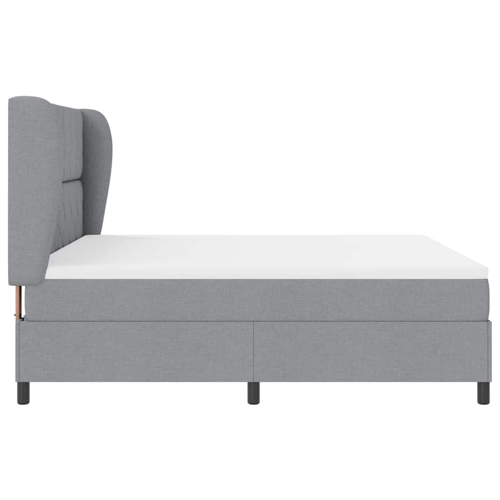 Boxspring bed met hoofdeinde Lichtgrijs 180 x 200 cm Stof