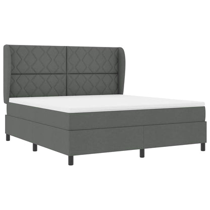 Boxspring bed met hoofdeinde Donkergrijs 180 x 200 cm Stof