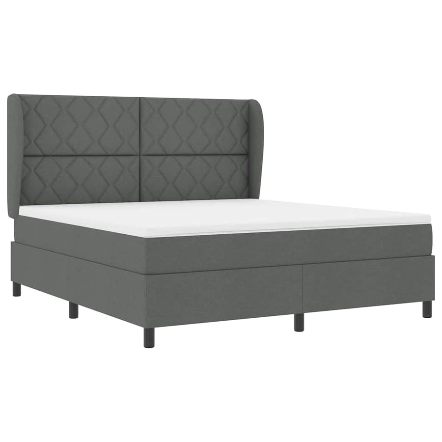 Boxspring bed met hoofdeinde Donkergrijs 180 x 200 cm Stof