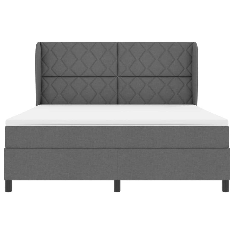 Boxspring bed met hoofdeinde Donkergrijs 180 x 200 cm Stof