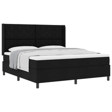 Boxspring bed met hoofdeinde Zwart 180 x 200 cm Stof