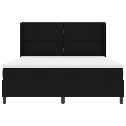Boxspring bed met hoofdeinde Zwart 180 x 200 cm Stof