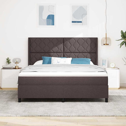 Boxspring bed met hoofdeinde Donkerbruin 180 x 200 cm Stof