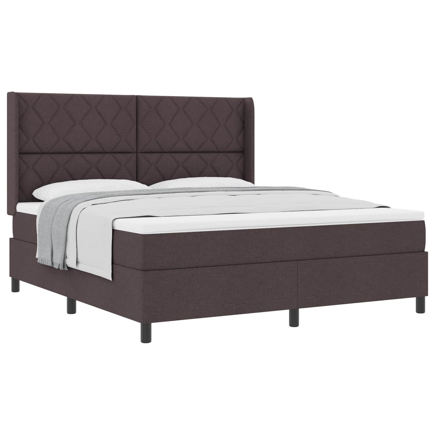 Boxspring bed met hoofdeinde Donkerbruin 180 x 200 cm Stof