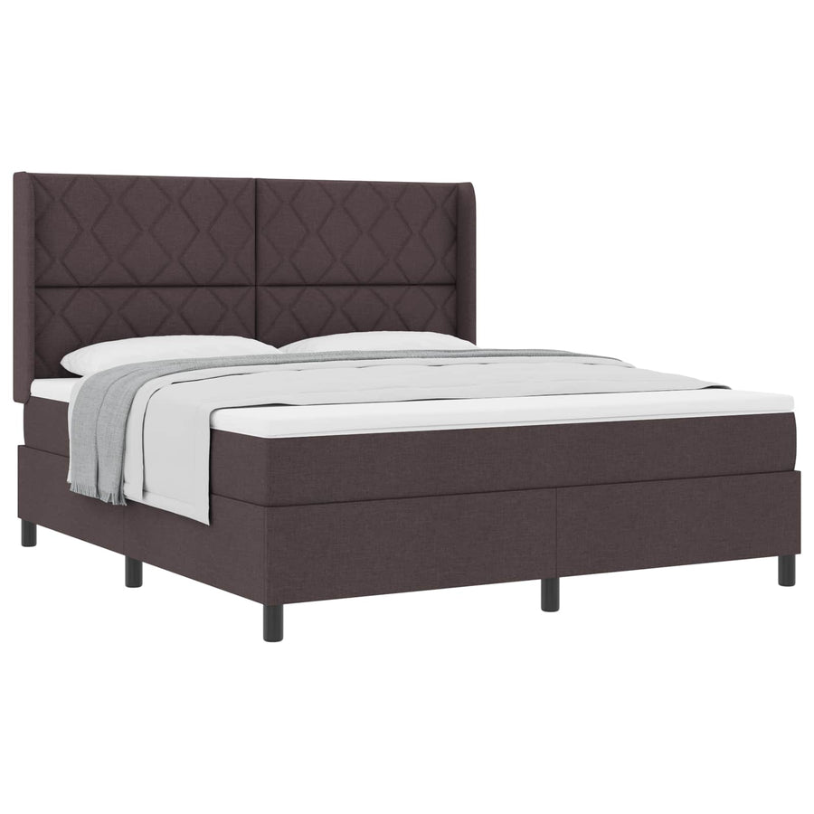 Boxspring bed met hoofdeinde Donkerbruin 180 x 200 cm Stof