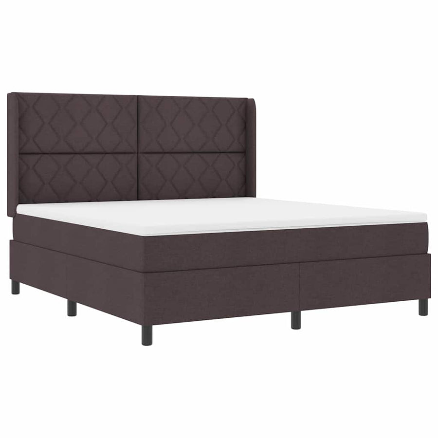 Boxspring bed met hoofdeinde Donkerbruin 180 x 200 cm Stof