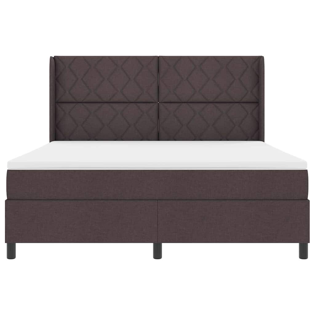 Boxspring bed met hoofdeinde Donkerbruin 180 x 200 cm Stof